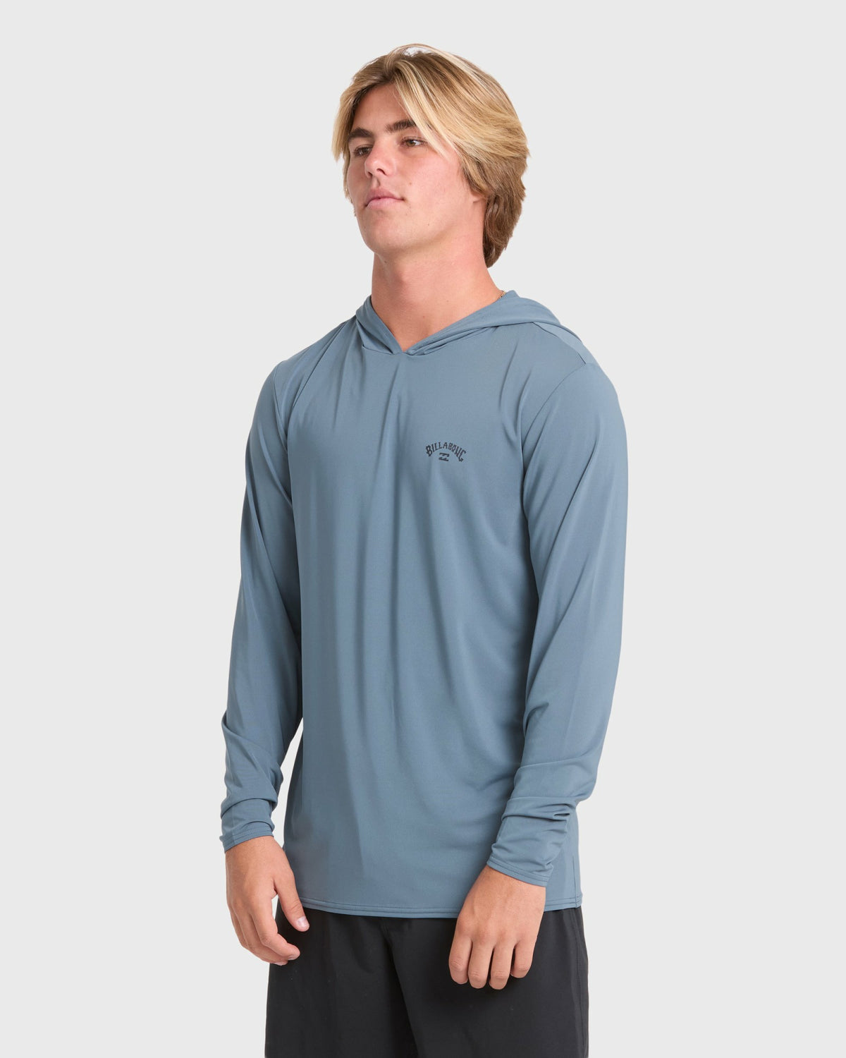 Billabong Men's Arch Mesh Hooded Long Sleeve Surf Tee - China Blue