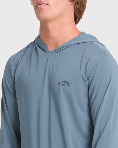 Billabong Men's Arch Mesh Hooded Long Sleeve Surf Tee - China Blue