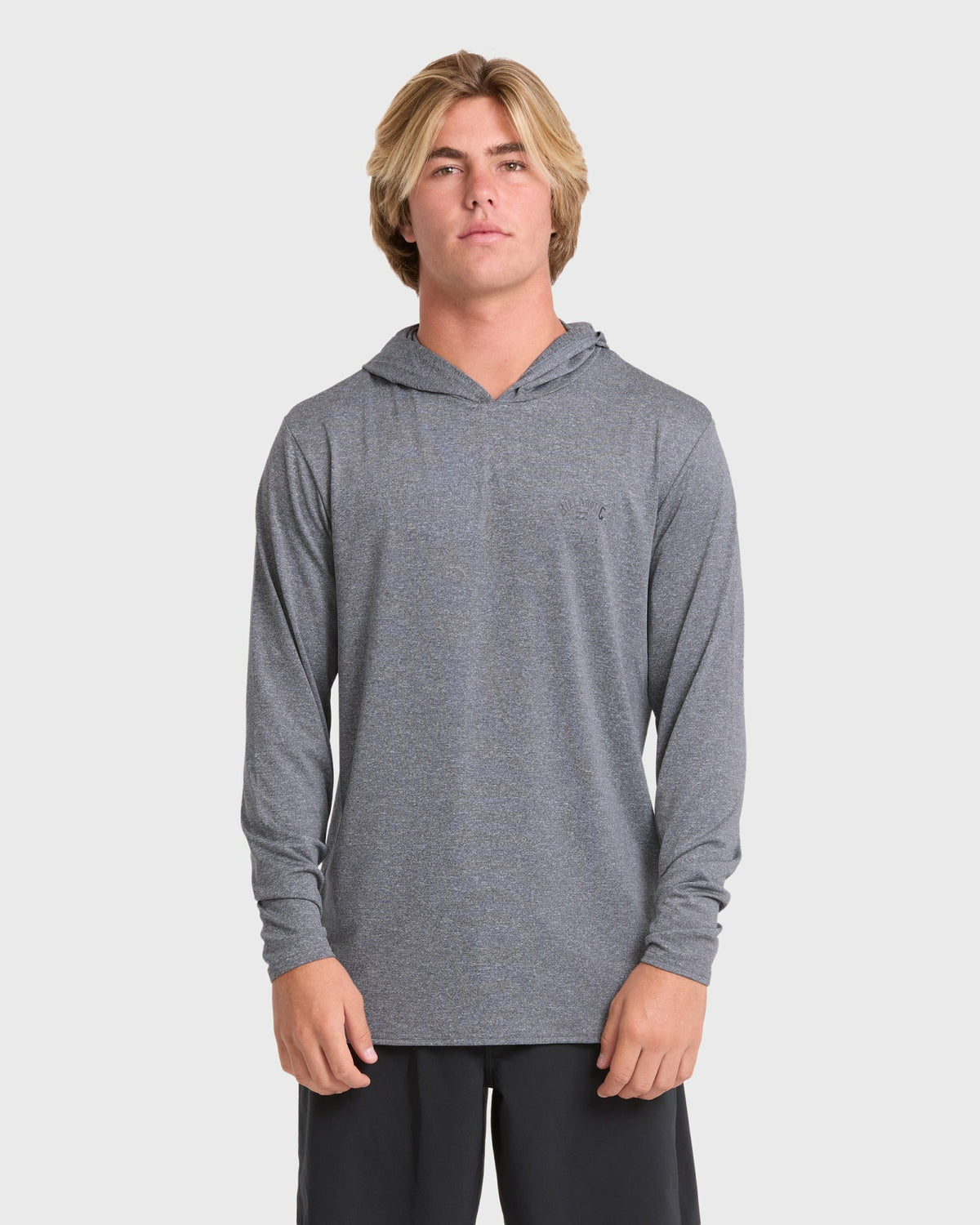 Billabong Men's Arch Mesh Hooded Long Sleeve Surf Tee - Light Gray Heather