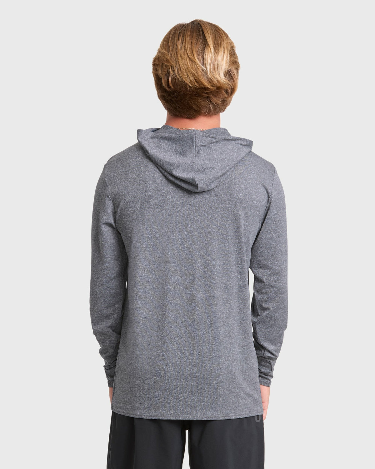 Billabong Men's Arch Mesh Hooded Long Sleeve Surf Tee - Light Gray Heather