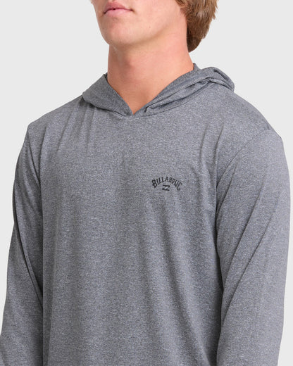 Billabong Men's Arch Mesh Hooded Long Sleeve Surf Tee - Light Gray Heather