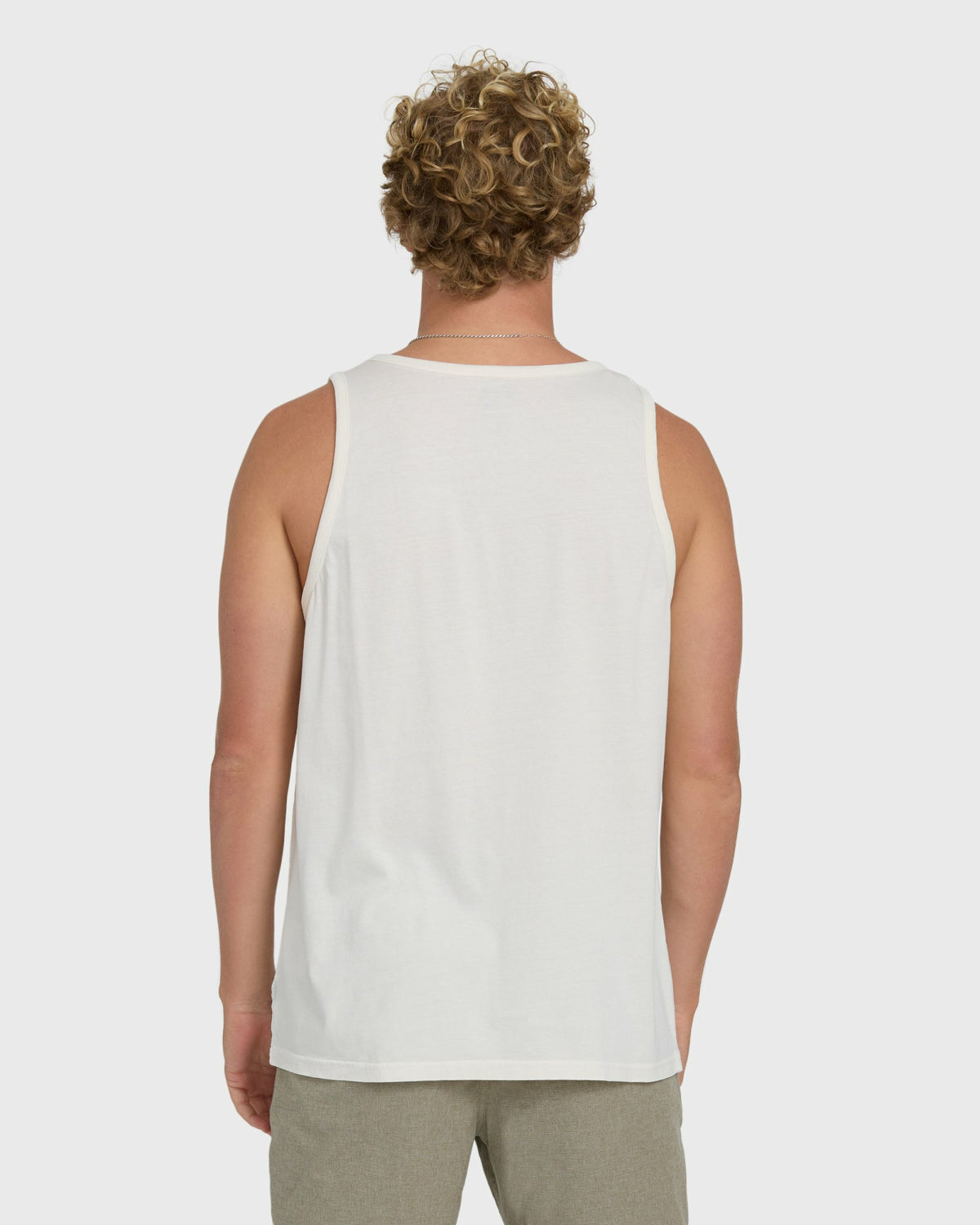 Billabong Men's Essential Pocket Wave Washed Premium Tank Top - Off White