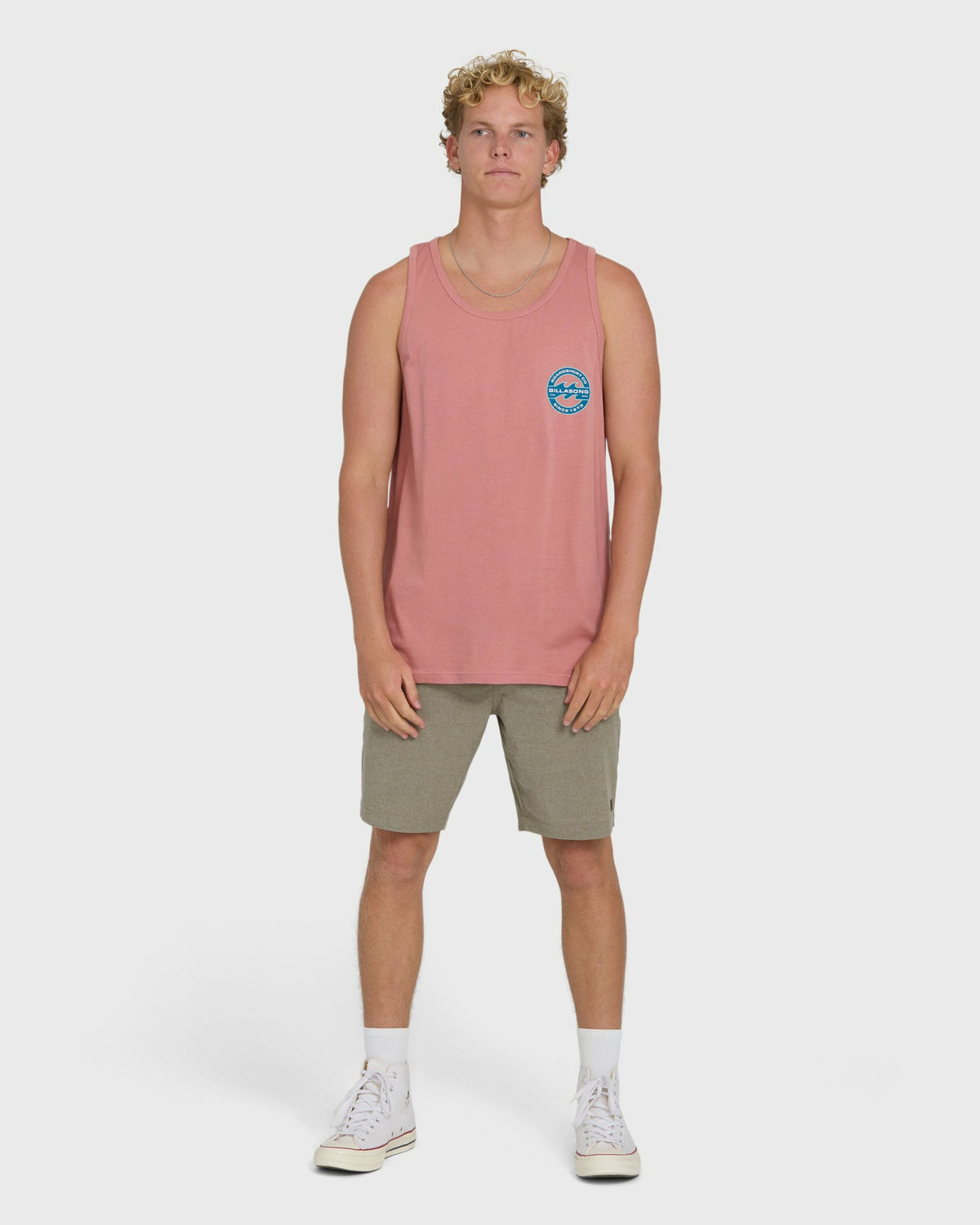 Billabong Men's Hollow Fill Premium Tank Top - Ash Rose