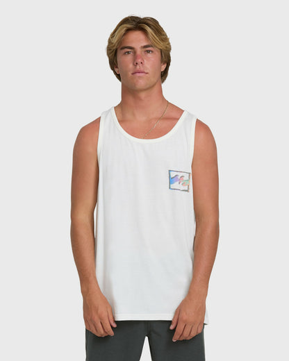 Billabong Men's Crayon Wave Premium Tank Top - Off White