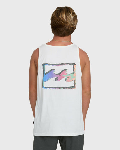 Billabong Men's Crayon Wave Premium Tank Top - Off White