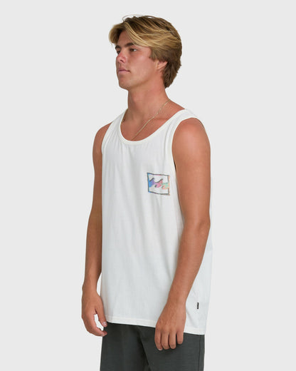 Billabong Men's Crayon Wave Premium Tank Top - Off White