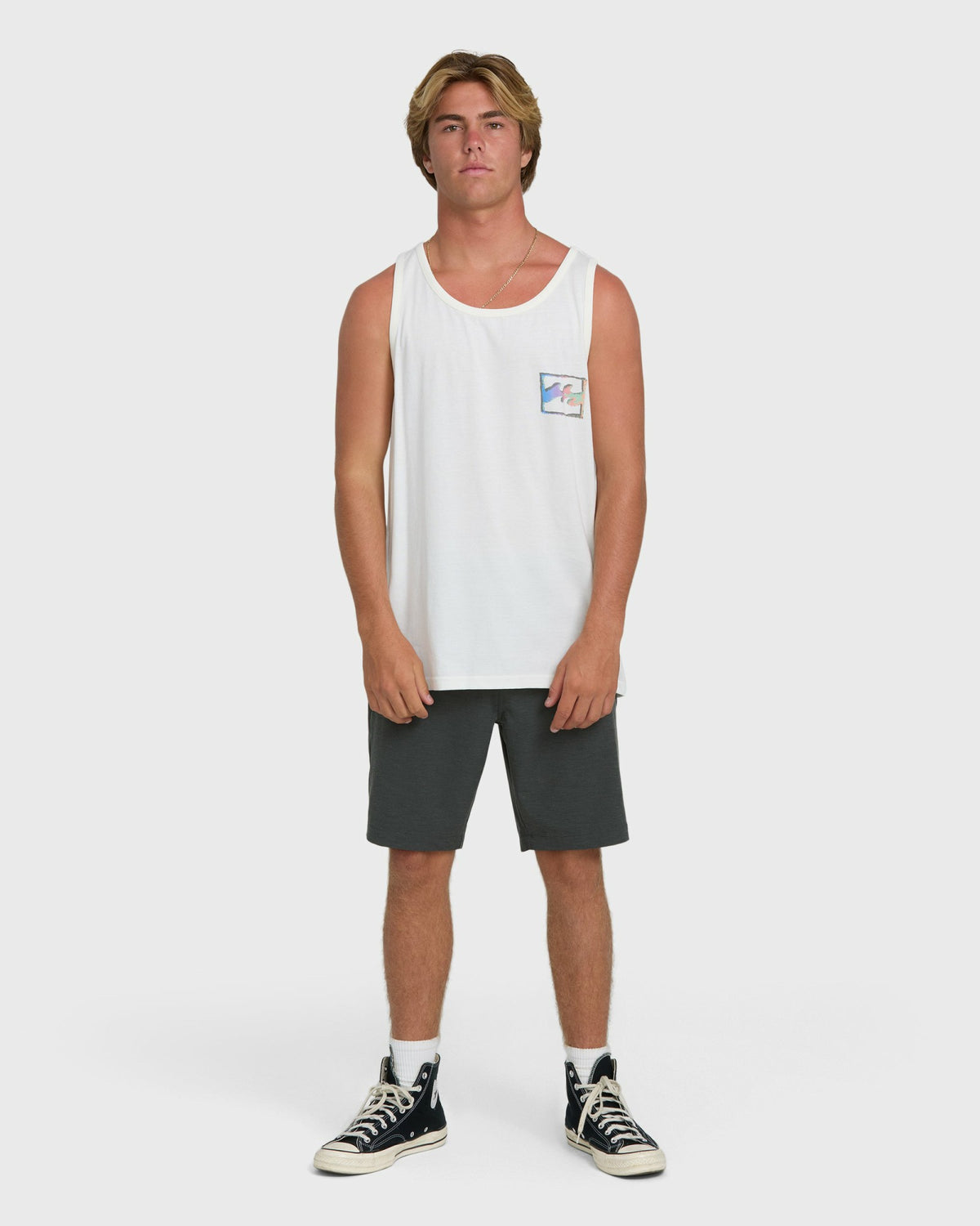 Billabong Men's Crayon Wave Premium Tank Top - Off White