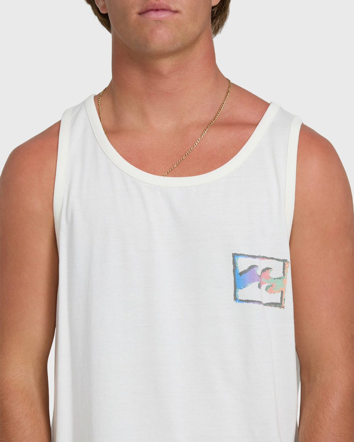Billabong Men's Crayon Wave Premium Tank Top - Off White