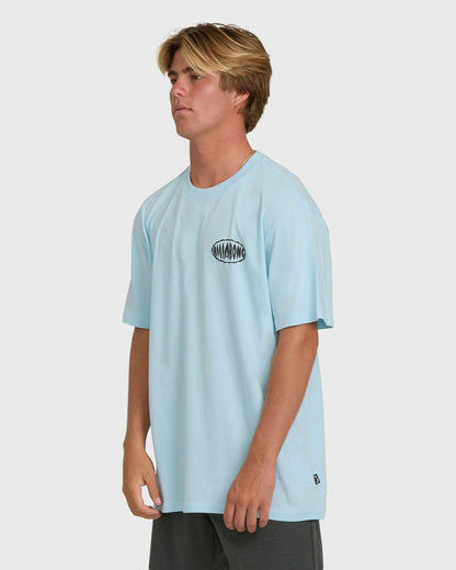 Billabong Men's Nanda Ormond Burleigh Heads Premium Short Sleeve Cotton T-Shirt - Coastal Blue