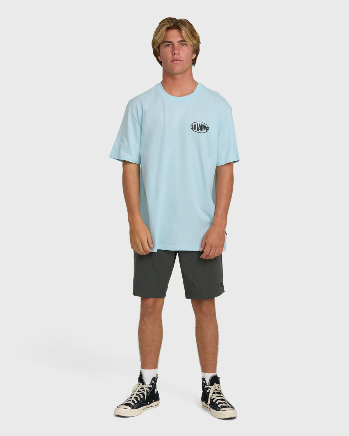 Billabong Men's Nanda Ormond Burleigh Heads Premium Short Sleeve Cotton T-Shirt - Coastal Blue