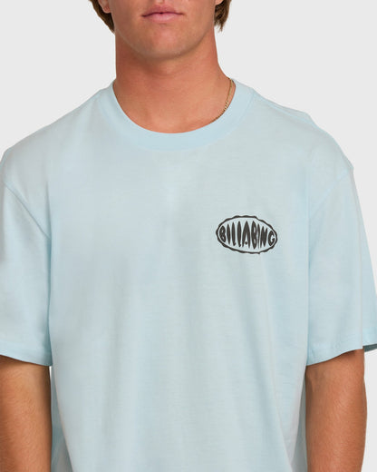 Billabong Men's Nanda Ormond Burleigh Heads Premium Short Sleeve Cotton T-Shirt - Coastal Blue
