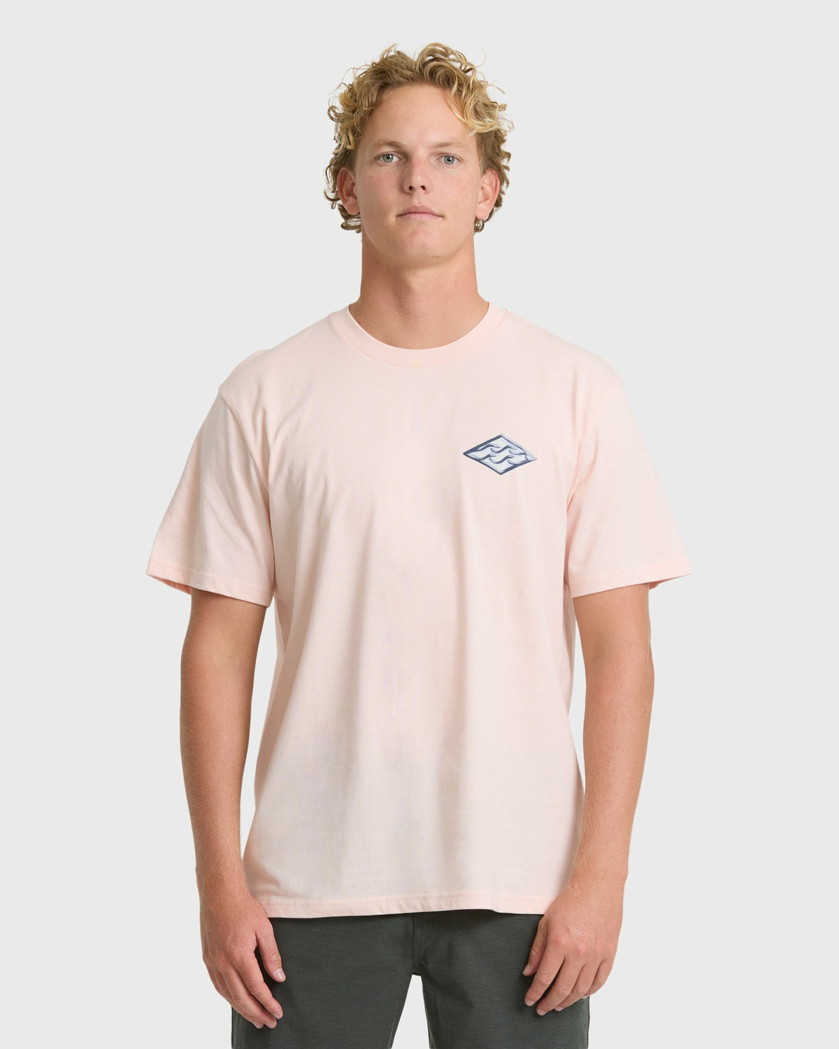Billabong Men's Dim Arch Premium Short Sleeve Knit T-Shirt - Light Pink