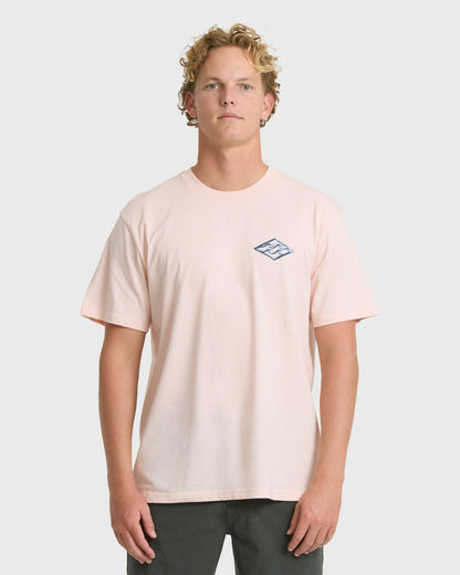 Billabong Men's Dim Arch Premium Short Sleeve Knit T-Shirt - Light Pink