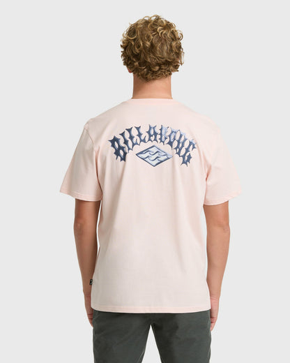 Billabong Men's Dim Arch Premium Short Sleeve Knit T-Shirt - Light Pink