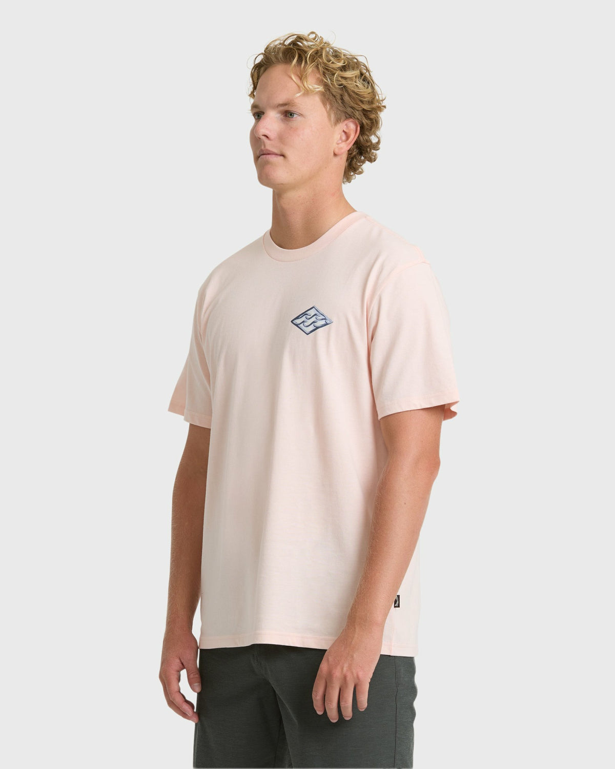 Billabong Men's Dim Arch Premium Short Sleeve Knit T-Shirt - Light Pink