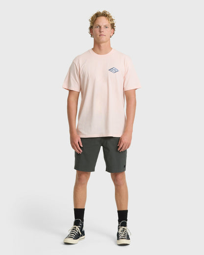 Billabong Men's Dim Arch Premium Short Sleeve Knit T-Shirt - Light Pink