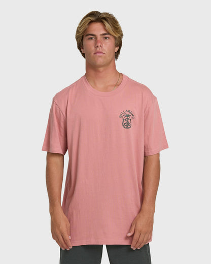 Billabong Men's Forge Premium Short Sleeve Cotton T-Shirt - Ash Rose