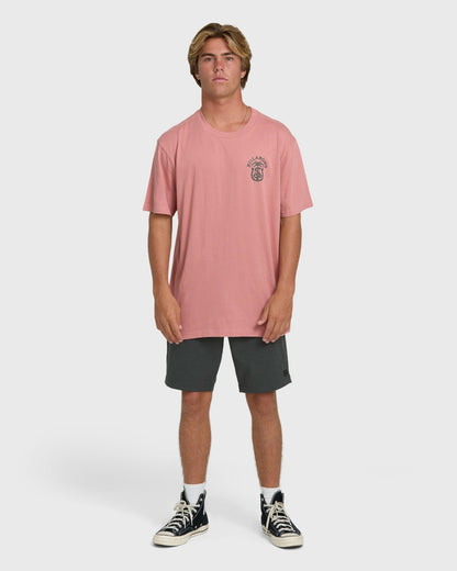 Billabong Men's Forge Premium Short Sleeve Cotton T-Shirt - Ash Rose