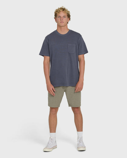 Billabong Men's Essential Wave Washed Premium Short Sleeve Pocket Tee - Graystone