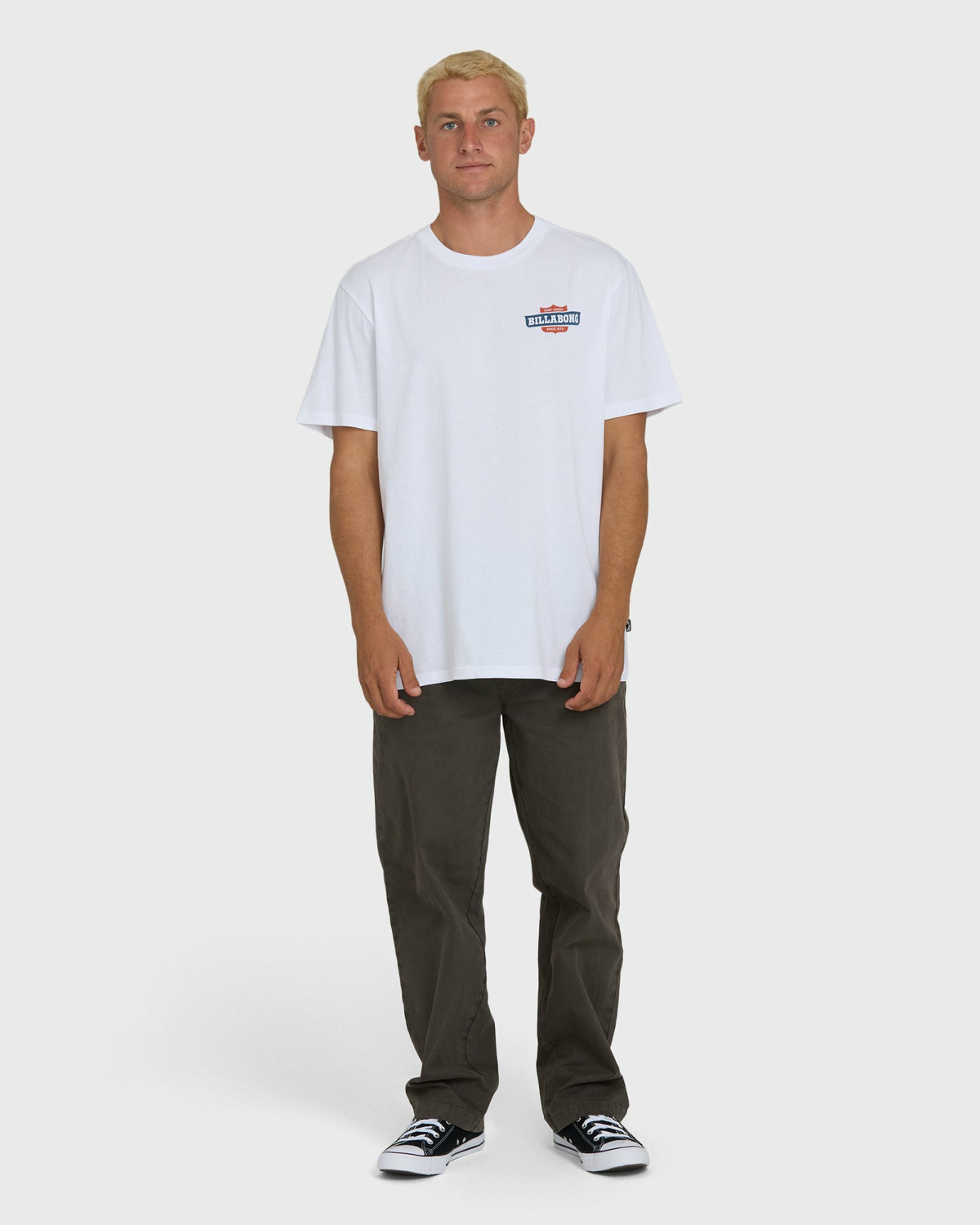Billabong Men's Walled Premium Short Sleeve Knit T-Shirt - White