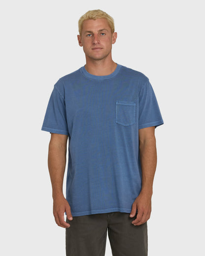 Billabong Men's Essential Wave Washed Premium Short Sleeve Pocket Tee - Blue Horizon