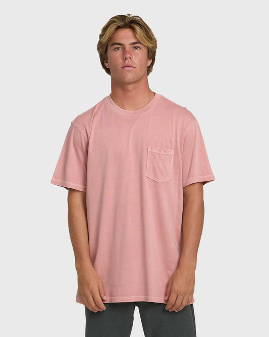 Billabong Men's Essential Wave Washed Premium Short Sleeve Pocket Tee - Ash Rose