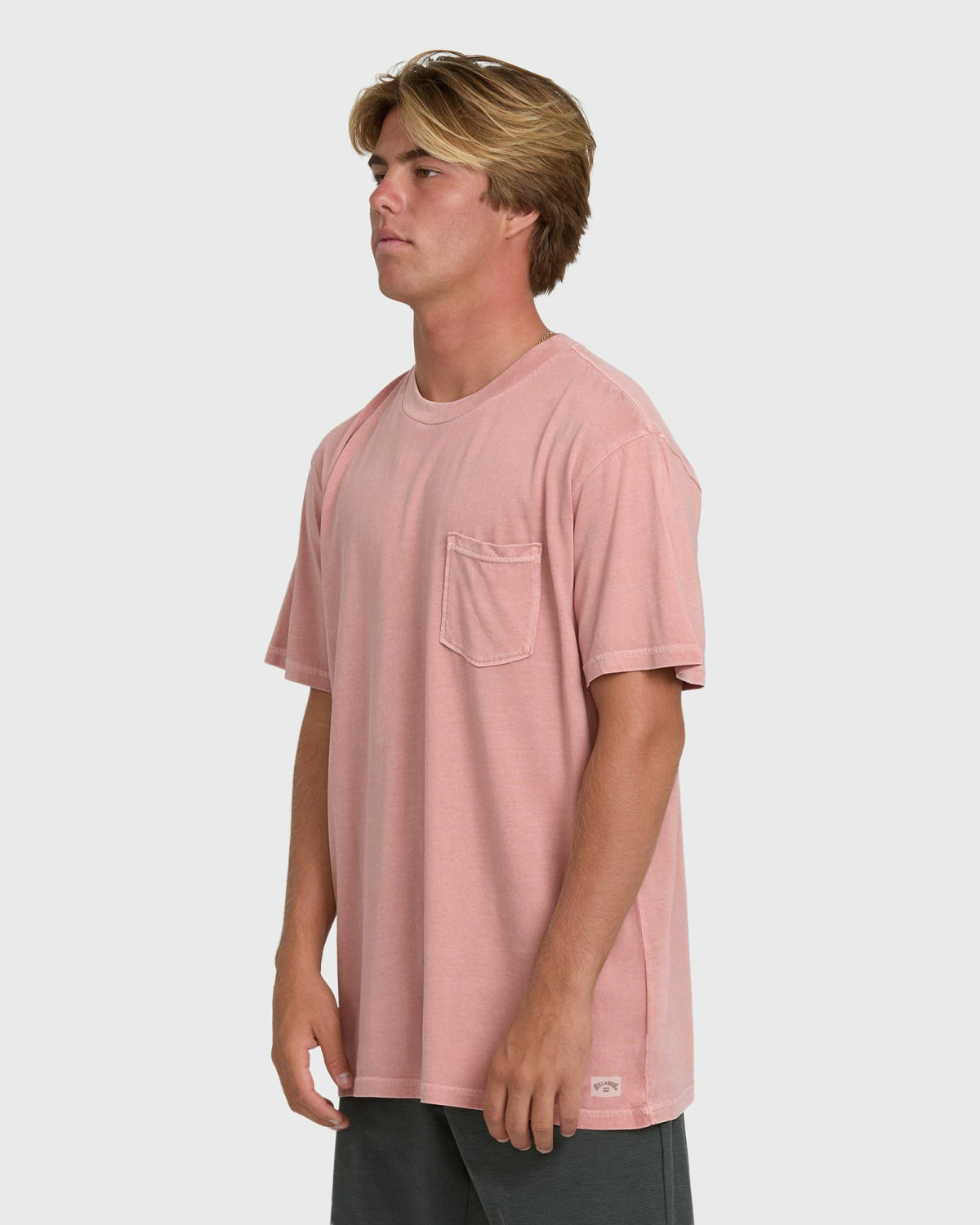 Billabong Men's Essential Wave Washed Premium Short Sleeve Pocket Tee - Ash Rose
