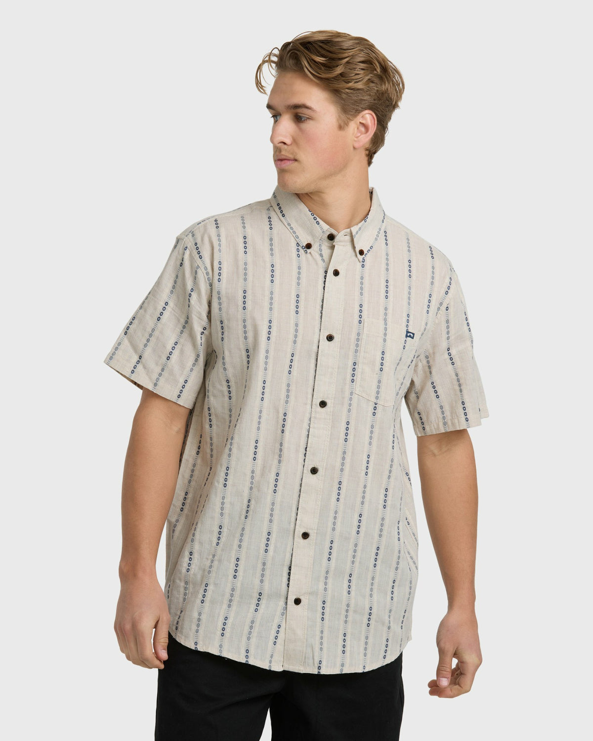 Billabong Men's All Day Jacquard Short Sleeve Shirt - Stone