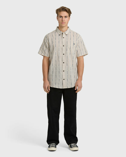 Billabong Men's All Day Jacquard Short Sleeve Shirt - Stone