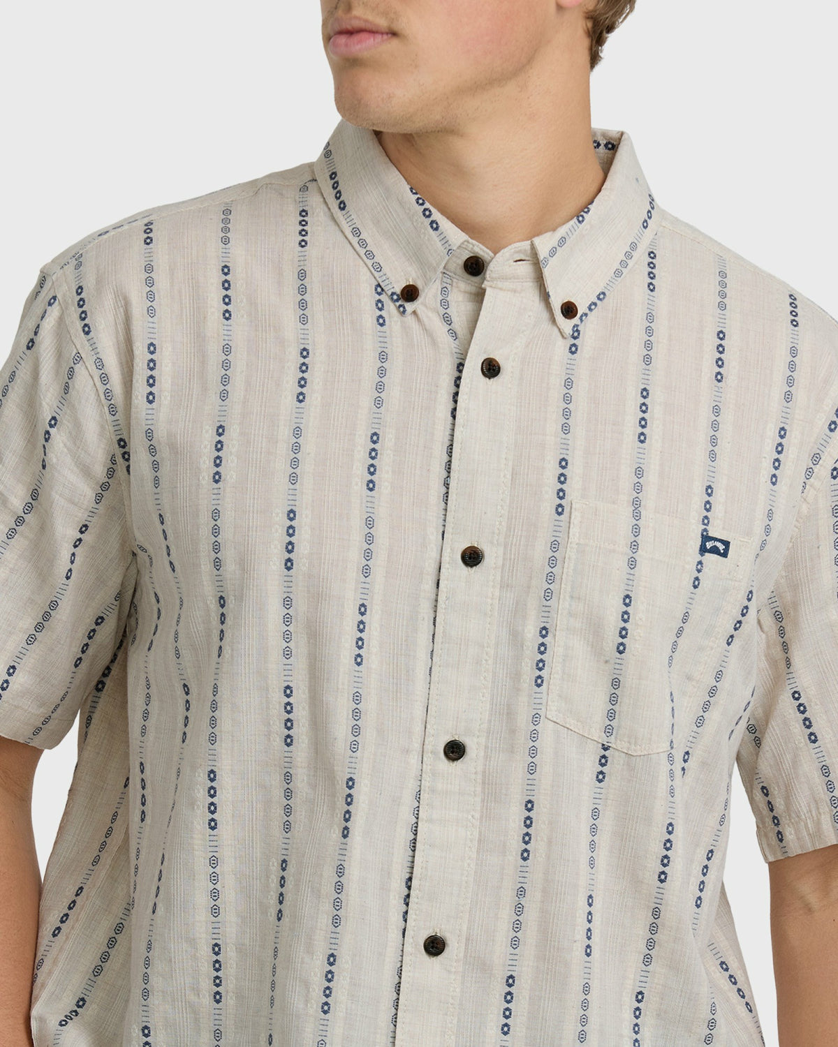 Billabong Men's All Day Jacquard Short Sleeve Shirt - Stone