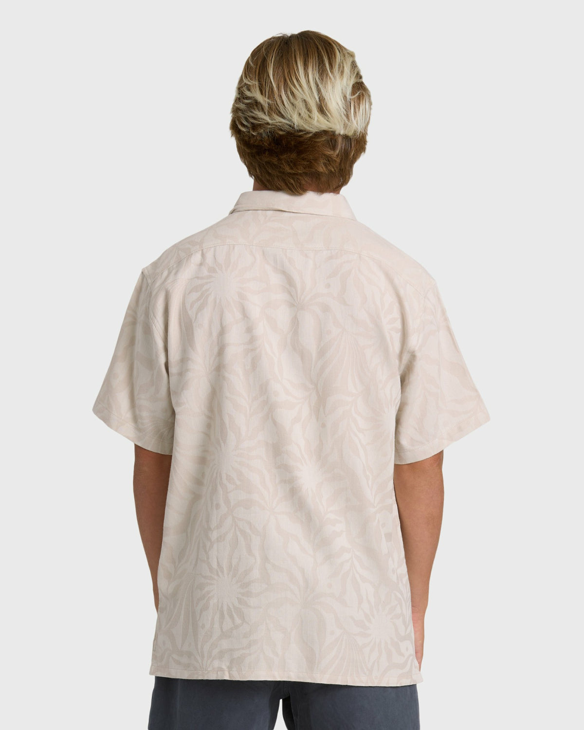 Billabong Men's Sundays Jacquard Short Sleeve Woven Shirt - Ash