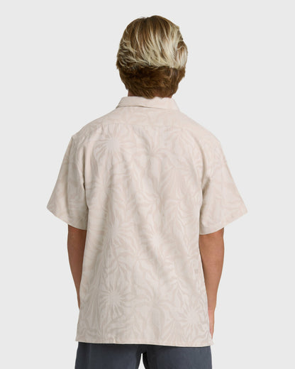 Billabong Men's Sundays Jacquard Short Sleeve Woven Shirt - Ash