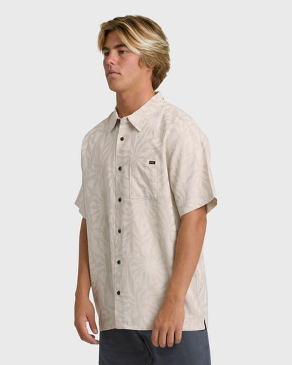Billabong Men's Sundays Jacquard Short Sleeve Woven Shirt - Ash