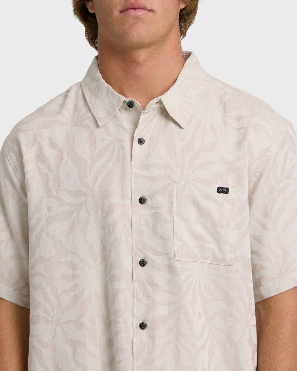 Billabong Men's Sundays Jacquard Short Sleeve Woven Shirt - Ash
