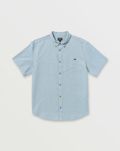 Billabong Men's All Day Short Sleeve Shirt - Powder Blue