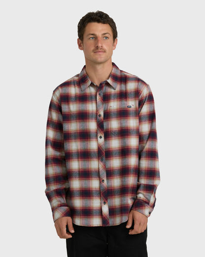 Billabong Men's Coastline Long Sleeve Flannel Shirt - Plum