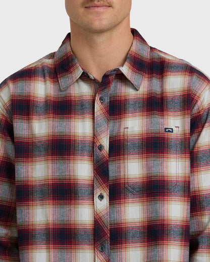 Billabong Men's Coastline Long Sleeve Flannel Shirt - Plum