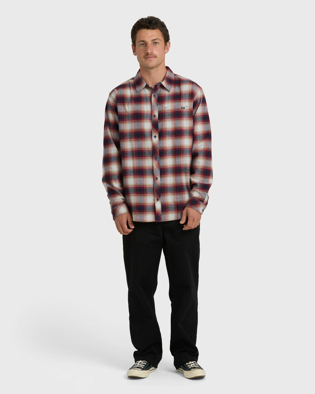 Billabong Men's Coastline Long Sleeve Flannel Shirt - Plum