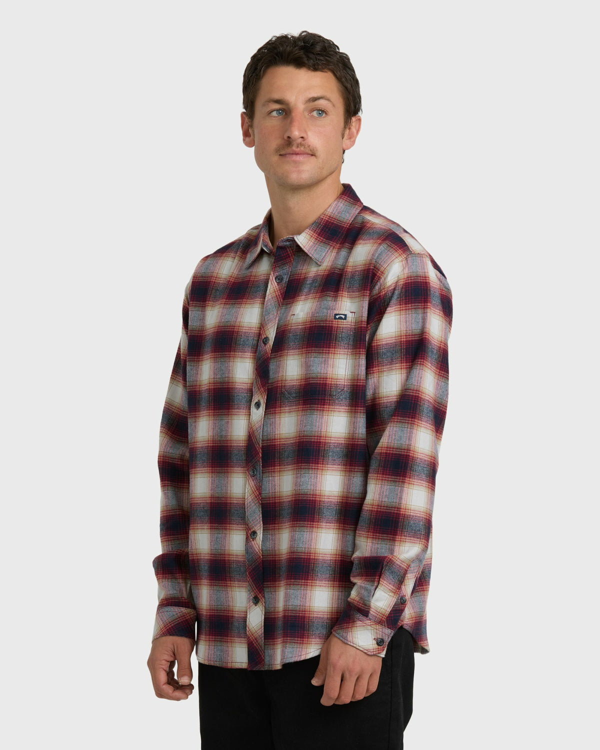 Billabong Men's Coastline Long Sleeve Flannel Shirt - Plum