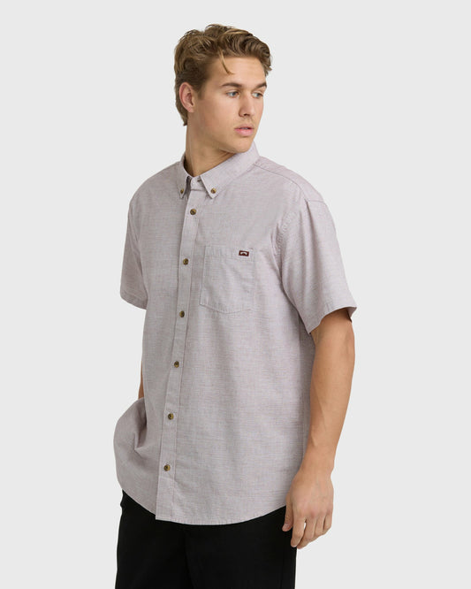 Billabong Men's All Day Short Sleeve Shirt - Plum