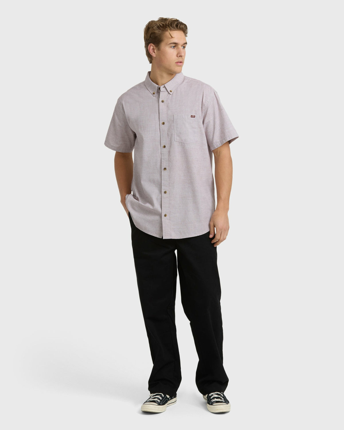 Billabong Men's All Day Short Sleeve Shirt - Plum