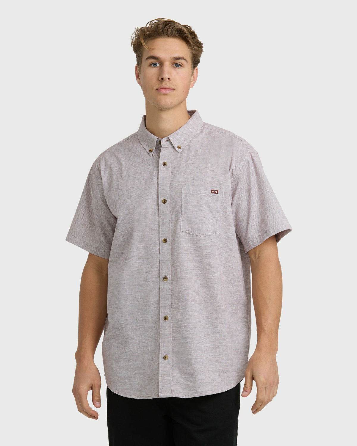 Billabong Men's All Day Short Sleeve Shirt - Plum