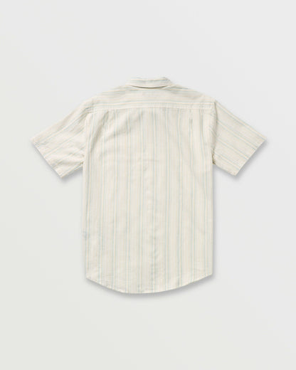Billabong Men's All Day Stripe Short Sleeve Shirt - Off White