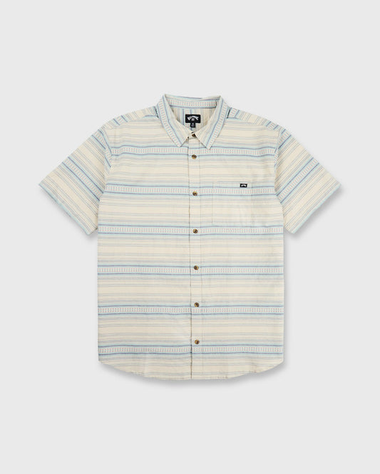 Billabong Men's All Day Stripe Short Sleeve Shirt - Desert Sand