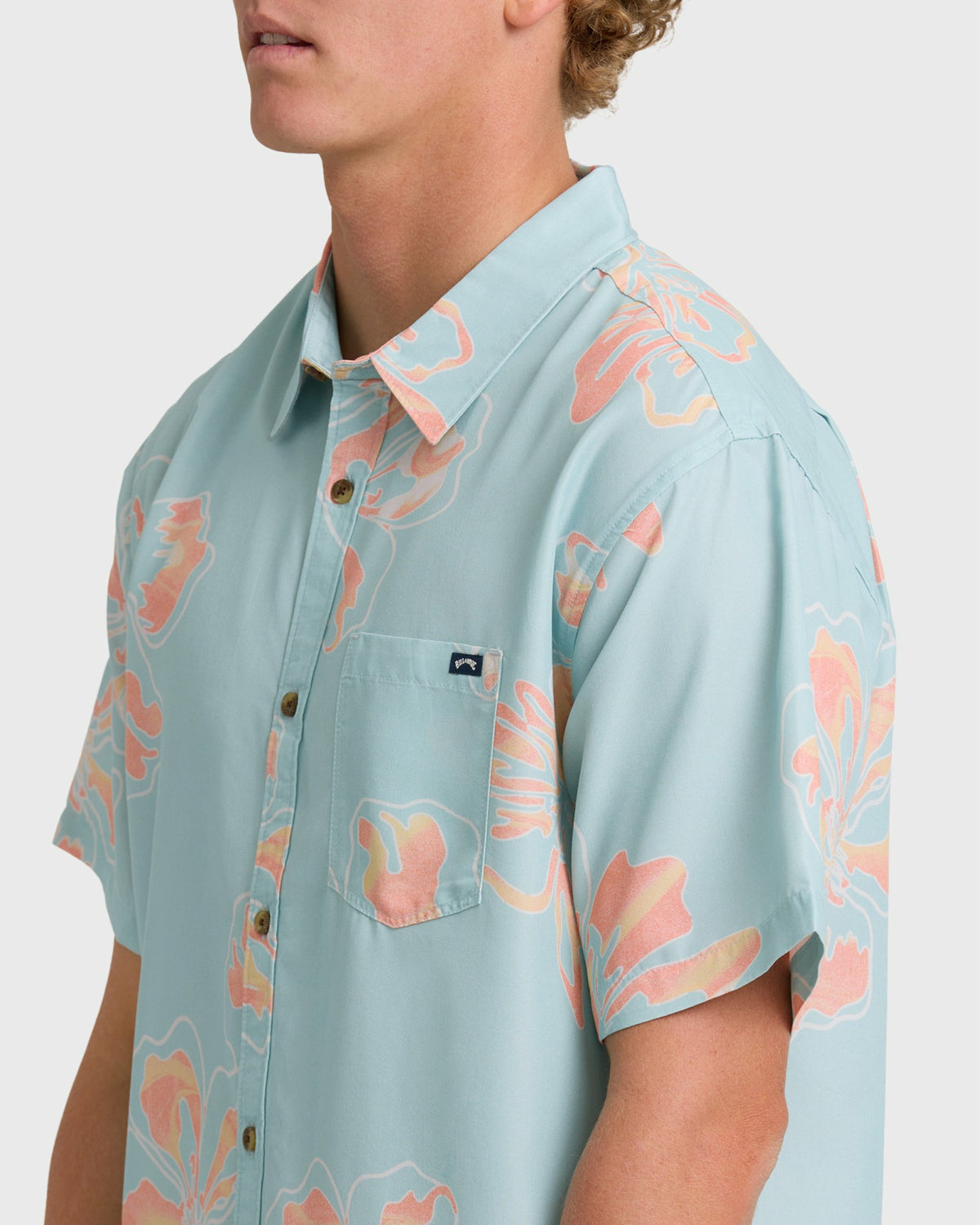 Billabong Men's Sundays Lounge Short Sleeve Woven Shirt - Corydalis Blue