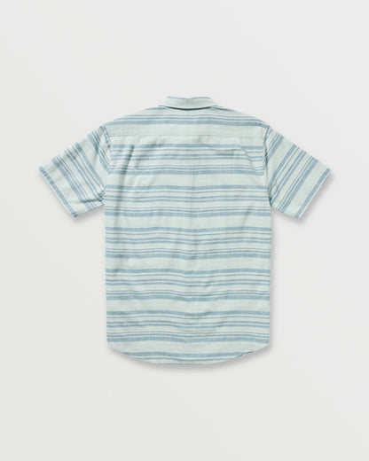 Billabong Men's All Day Stripe Short Sleeve Shirt - Ash Blue