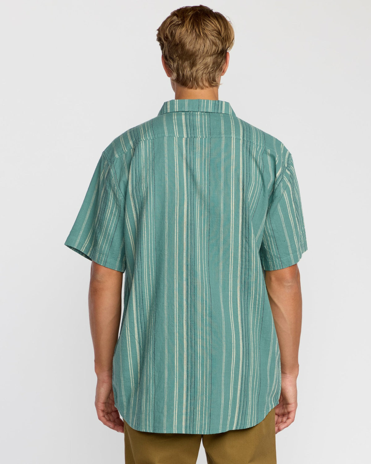 Billabong Men's All Day Stripe Short Sleeve Shirt - Sage Green
