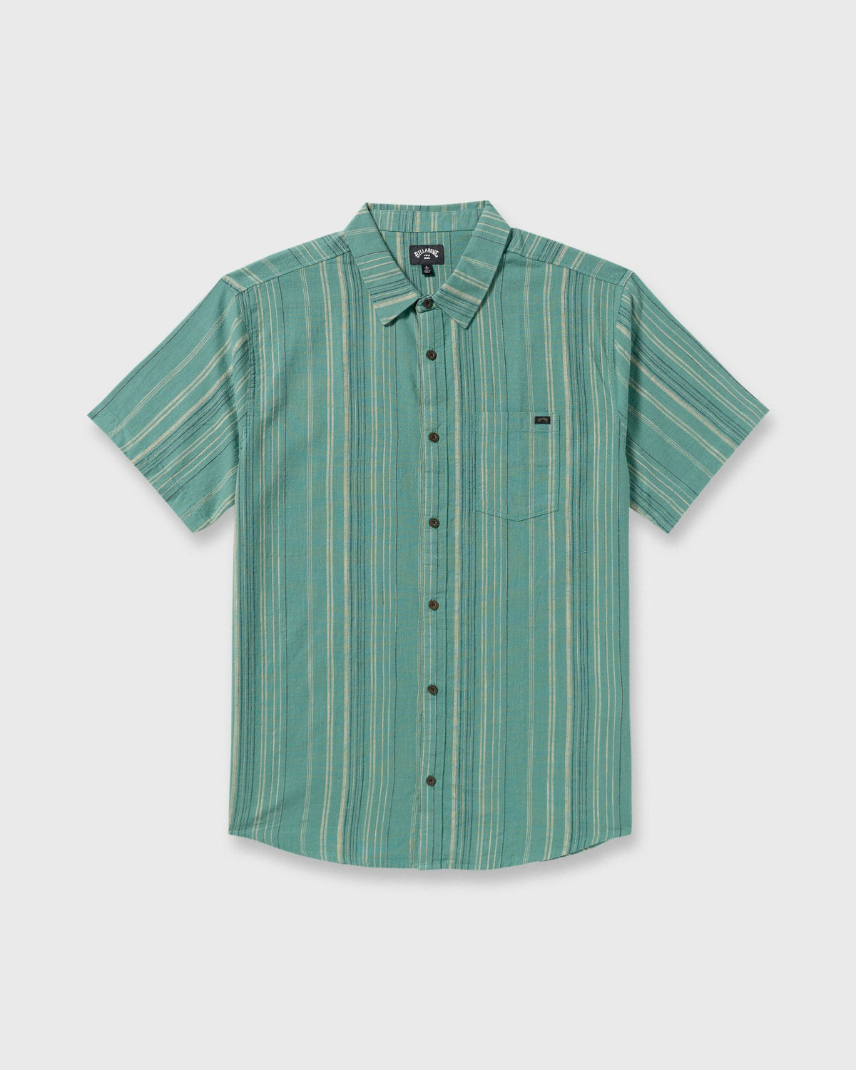 Billabong Men's All Day Stripe Short Sleeve Shirt - Sage Green