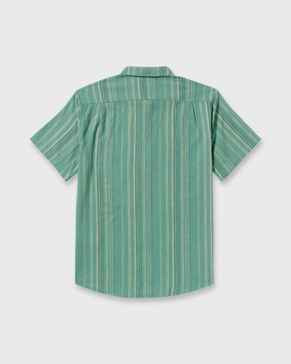 Billabong Men's All Day Stripe Short Sleeve Shirt - Sage Green