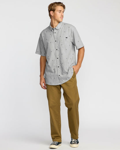 Billabong Men's All Day Jacquard Short Sleeve Shirt - Silver